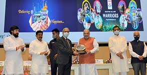 Honourable Union Home Minister & Minister of Cooperation, Shri Amit Shah, presenting Rajbhasha Kirti Puraskar for 2020-21 to our C&MD, Shri M. K. Surana. HPCL has received this award for record 4th time